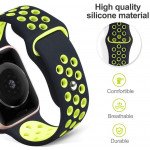 Wholesale Breathable Sport Strap Wristband Replacement for Apple Watch Series 8/7/6/5/4/3/2/1/SE - 41MM/40MM/38MM (Black Green)